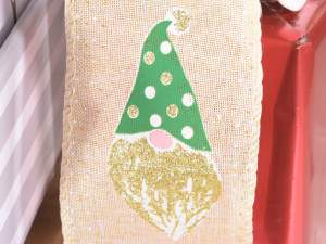 Wholesale jute glitter santa claus ribbon