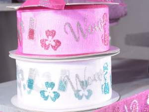 Wholesale pink glitter make up ribbons