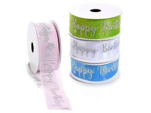 Wholesale happy birthday organza ribbon