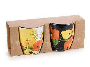 Flower design ceramic cups wholesaler