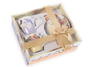 Wholesale floral coffee cups with gold decorations