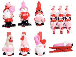 wholesale love heart gnome hair clips