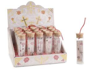 wholesale test tube rhinestone cross earrings
