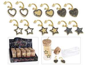 Wholesale test tube star heart earrings
