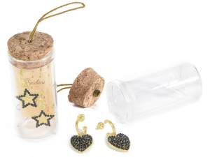 Wholesale test tube star heart earrings