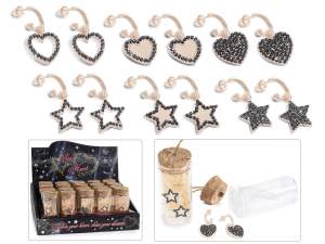 Wholesale test tube star heart earrings