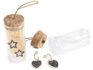 Wholesale test tube star heart earrings