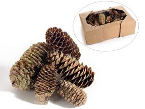 Wholesale decorative pinecone gold glitter