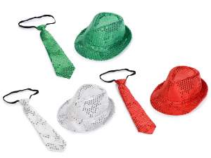 Wholesaler set party Christmas hat tie