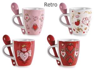 coffee cups spoon cupid hearts