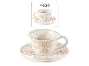 White beige porcelain flower cup wholesale