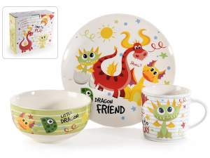 wholesale baby dinosaurs cup bowl plate set