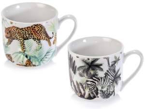 Wholesaler mug porcelain jungle decoration