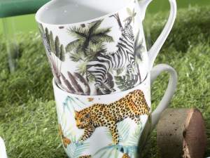 Wholesaler mug porcelain jungle decoration