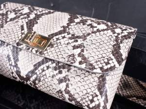 Wholesale python leatherette pouch bag
