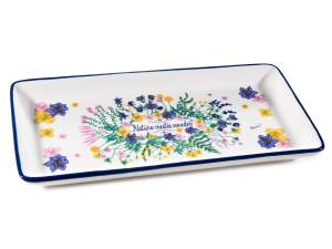 Plate wholesaler with herbs decoration