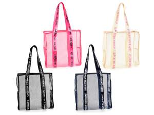 Grossiste sacs shopping en maille polyester avec p