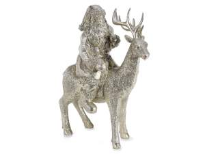 Wholesale reindeer santa claus glitter decoration