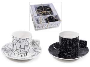 Wholesale black and white coffee cups