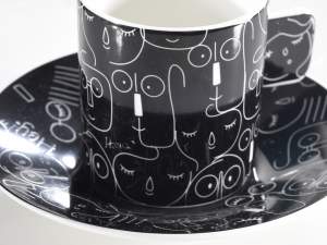Wholesale black and white coffee cups