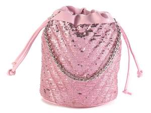 Pink sequin bucket bags wholesalers
