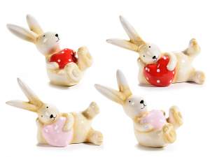 wholesale ceramic bunny heart polka dot