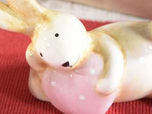 wholesale ceramic bunny heart polka dot