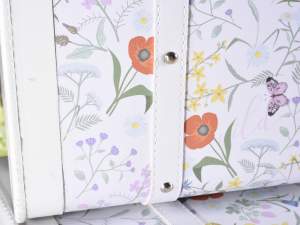 Wholesaler of white wooden suitcases decorated wit