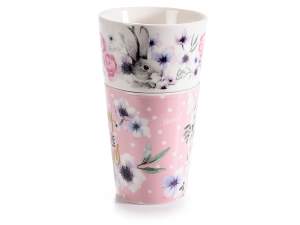 Wholesale set of 2 bunny rabbit cups