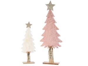 Wholesale Christmas trees wood fake fur glitter