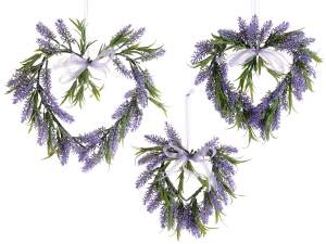 wholesale lavender heart wreath