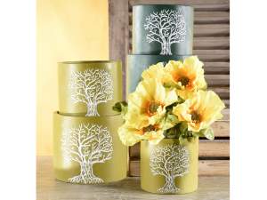 Wholesale concrete vases with tree of life decorat