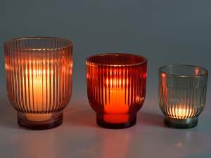 wholesale glass candle holder colored glass