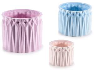 wholesaler colored knurled vases