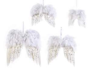 Entrance with angel wings and tree decoration
