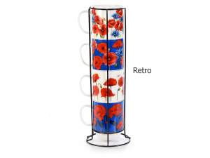 Wholesale poppy design porcelain mugs