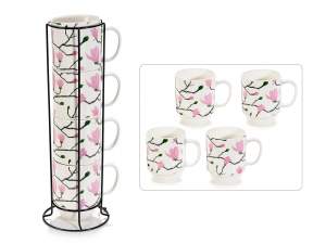 Wholesale porcelain metal display mugs
