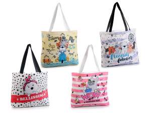 Wholesale dog canvas shopper bags