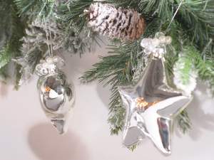 Wholesale glass heart star tree decorations