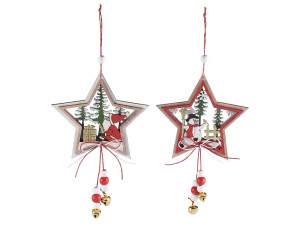 Wholesale wooden star tree decoration