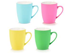 Grossiste mug porcelaine effet caoutchouc