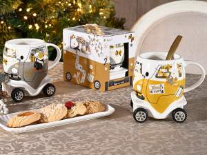 Tazas navideñas de porcelana de Papá Noel al por m