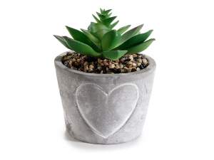 vente en gros vase coeur succulent artificiel