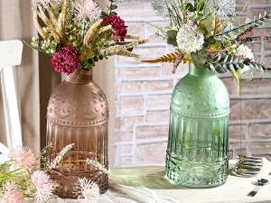 Wholesale transparent colored glass vases