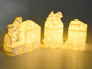 Wholesale Christmas ceramic light trains