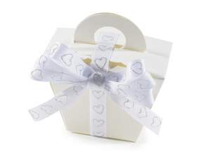 Wholesale satin ribbons gliettered heart