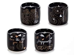 Tree of life ceramic candle in real gold