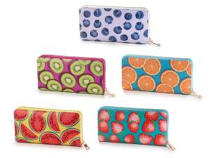 Wholesale women's leatherette design fruit wallet