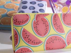 Wholesale women's leatherette design fruit wallet