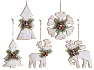 Wholesale wooden reindeer tree decoration